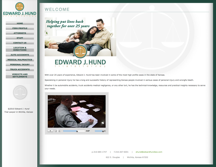 Web Development for Migration of Ed Hund Law website