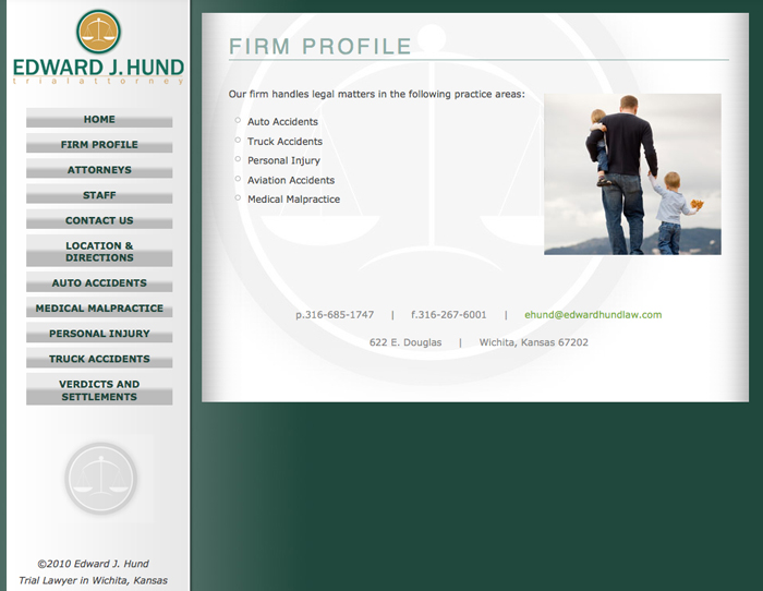 Web design and for Ed Hund Law