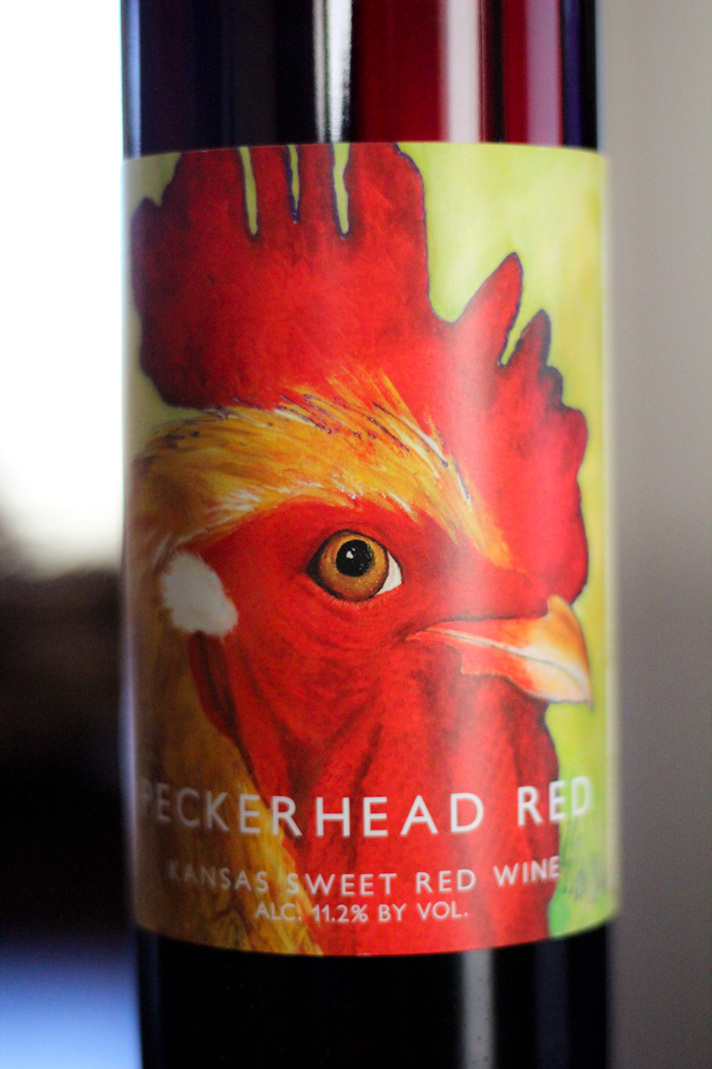 Peckerhead Red bottle label