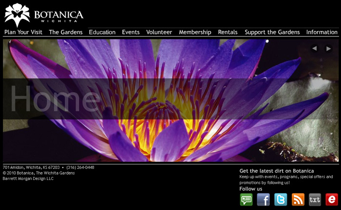 Botanica Wichita Website - Homepage