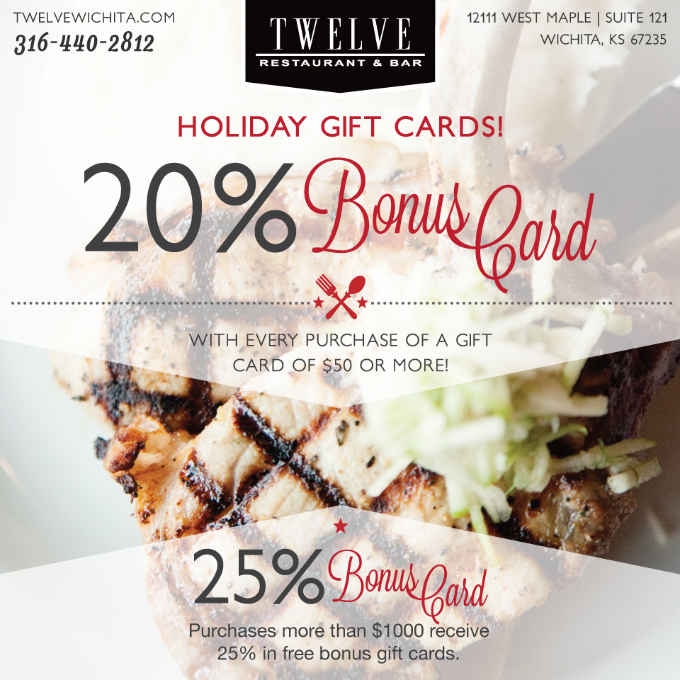 Twelve Restaurant Bonus Card Design