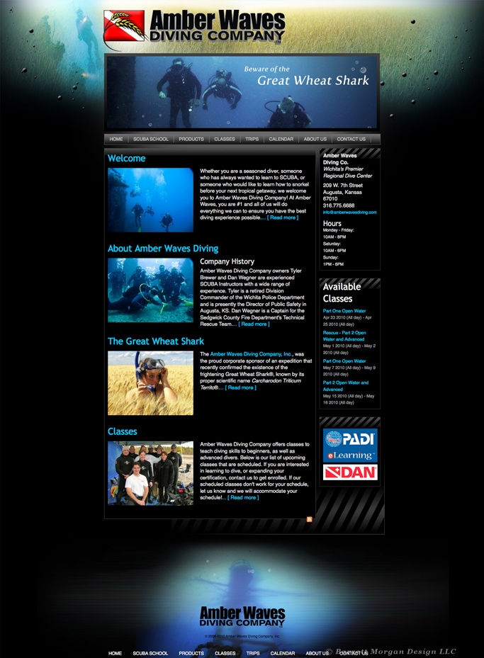 Amber Waves Diving Website Development