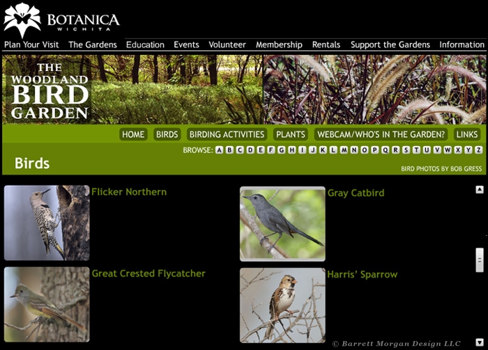 Botanica Wichita Website - Woodland Bird Garden