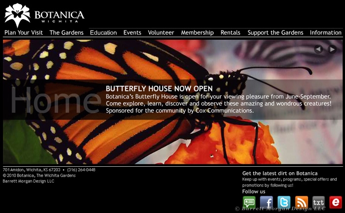 Botanica Wichita - Website Design Flash Homepage