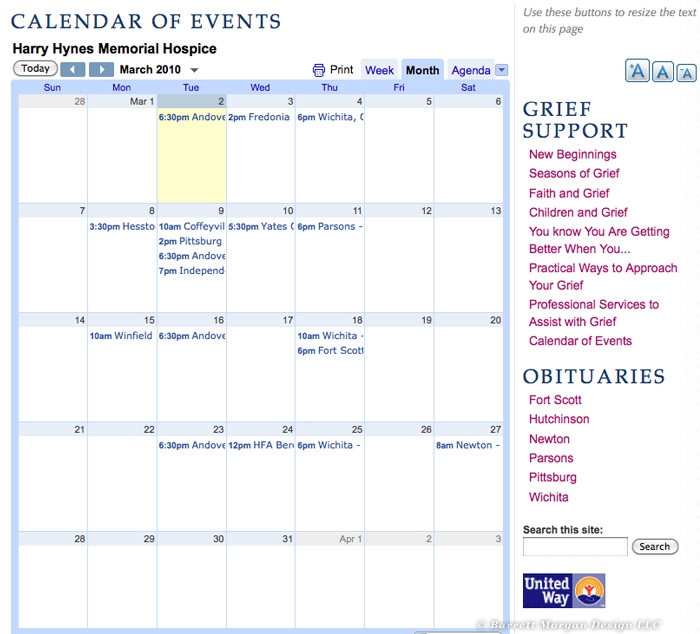 Harry Hynes CMS Calendar