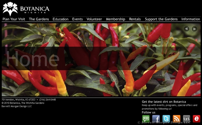 Botanica Wichita - Website Design Flash Homepage