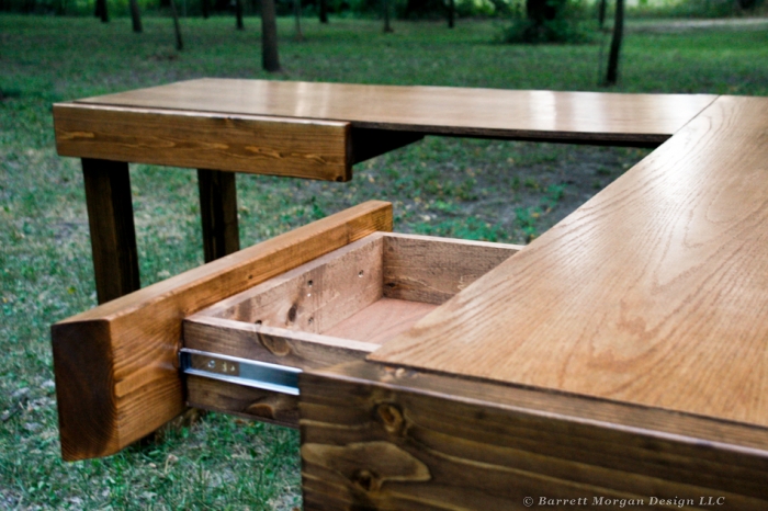Drawers on a standing desk by Barrett Morgan Design LLC