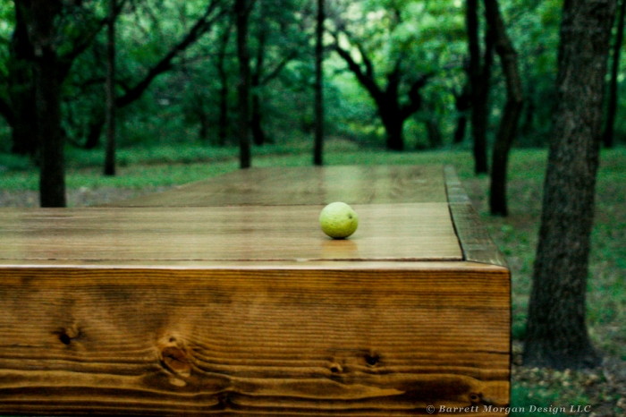 Nature shot of a standing desk by Barrett