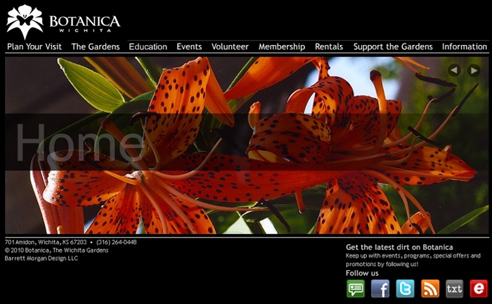 Botanica Wichita - Website Design Flash Homepage