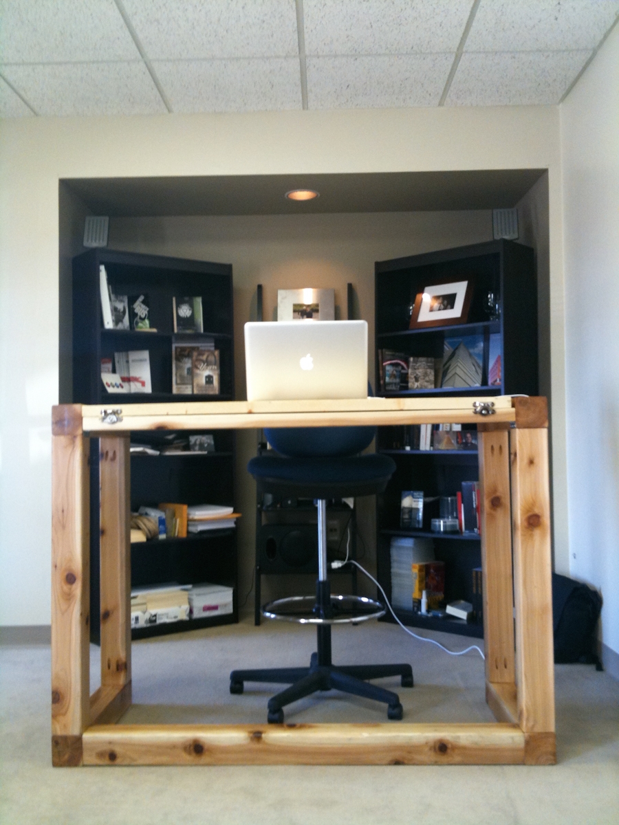 Drafting table chair with desk at Barrett Morgan Design LLC