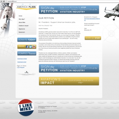 America Flies Homepage Design